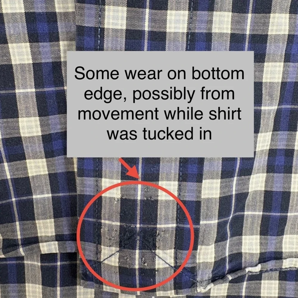 Ralph Lauren Blake Shirt M Short Sleeve Blue White Pony Check Button Down Men - Picture 6 of 11